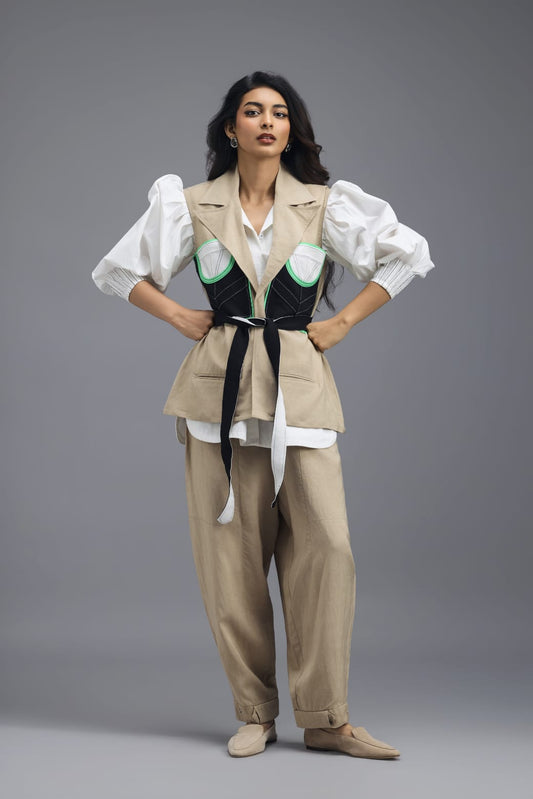 BEIGE TAILORED PANTS