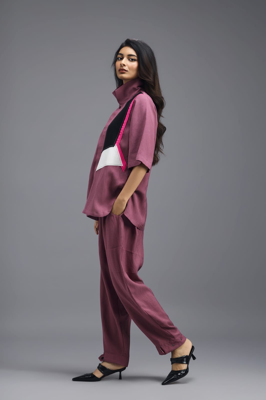 PINK TAILORED LINEN PANTS