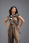 Load image into Gallery viewer, MUD MEGA SLEEVE ZIP-FRONT JUMPSUIT WITH CONTRAST STRIPES
