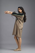 Load image into Gallery viewer, MUD OVERSIZED BOXY DRESS WITH NEON CONTRAST STRIPE
