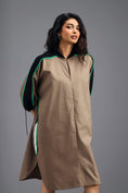 Load image into Gallery viewer, MUD OVERSIZED BOXY DRESS WITH NEON CONTRAST STRIPE
