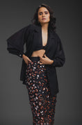 Load and play video in Gallery viewer, Black Blazer With Organza Skirt

