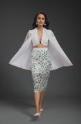 Load and play video in Gallery viewer, White Blazer With Organza Skirt
