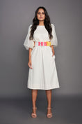 Load image into Gallery viewer, White Midi Dress With Cut Out At Waist And Back
