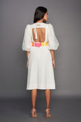 Load image into Gallery viewer, White Midi Dress With Cut Out At Waist And Back
