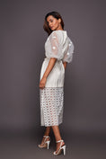 Load image into Gallery viewer, White Dress With Puffy Sleeves And Cutwork
