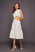 Load image into Gallery viewer, White Dress With Gathered Bottom Comes With Belt
