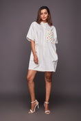 Load image into Gallery viewer, White Box Fit Dress With Confetti Detailing
