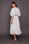 Load image into Gallery viewer, White Co-Ord Set With Cutwork Skirt
