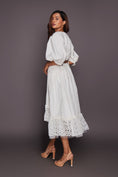 Load image into Gallery viewer, White Co-Ord Set With Cutwork Skirt
