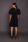 Load image into Gallery viewer, Black Shift Dress With Cutwork

