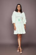 Load image into Gallery viewer, White Ruffle Backless Dress With Cutwork
