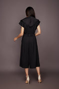 Load image into Gallery viewer, Black Loose Fit Jumpsuit With Detachable Collar
