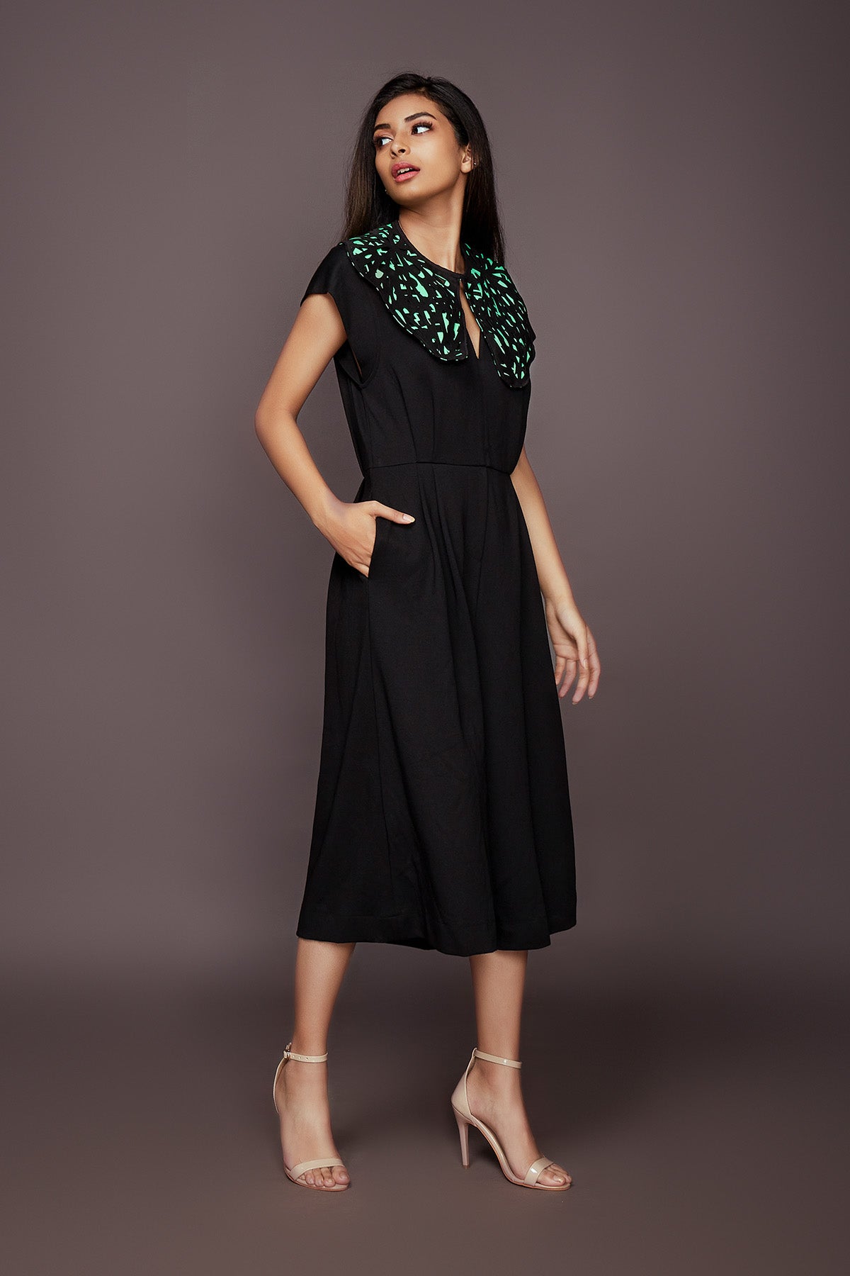 Black Jumpsuit With Detachable Collar