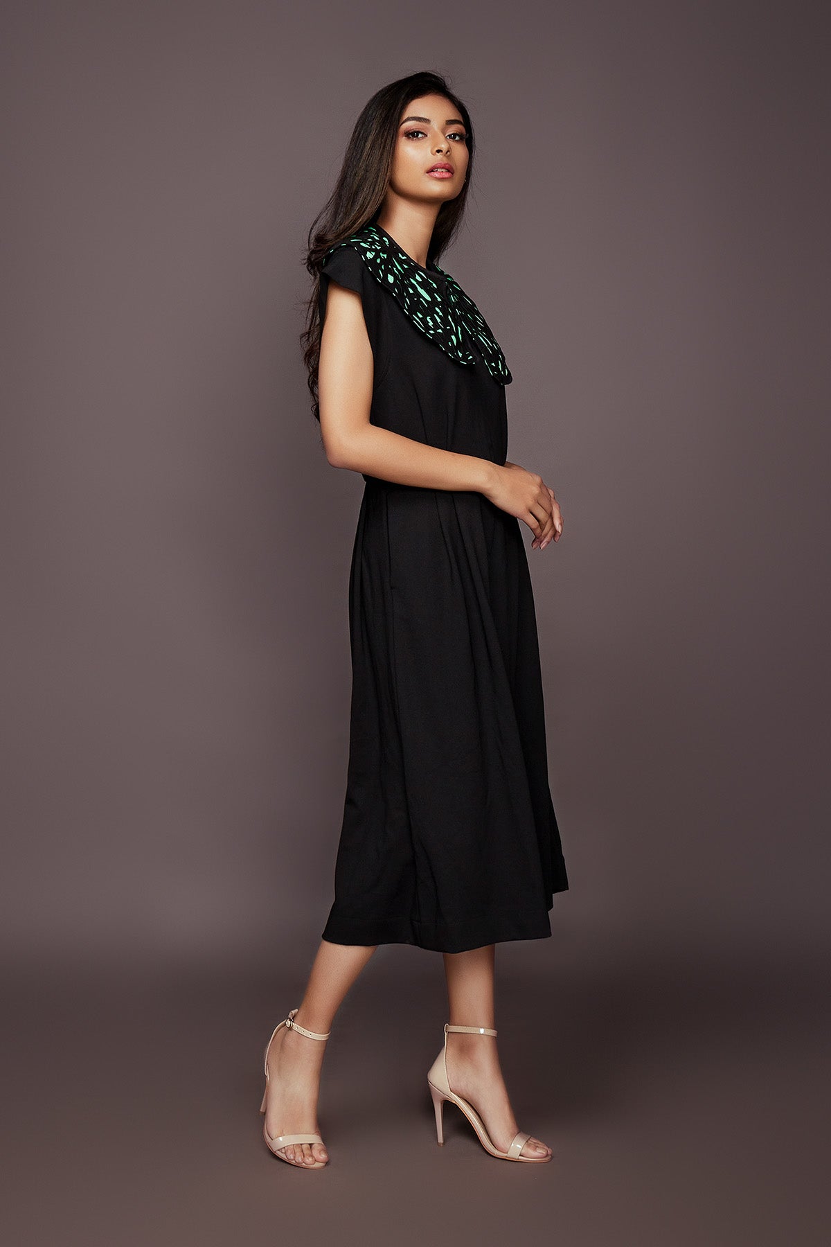 Black Jumpsuit With Detachable Collar