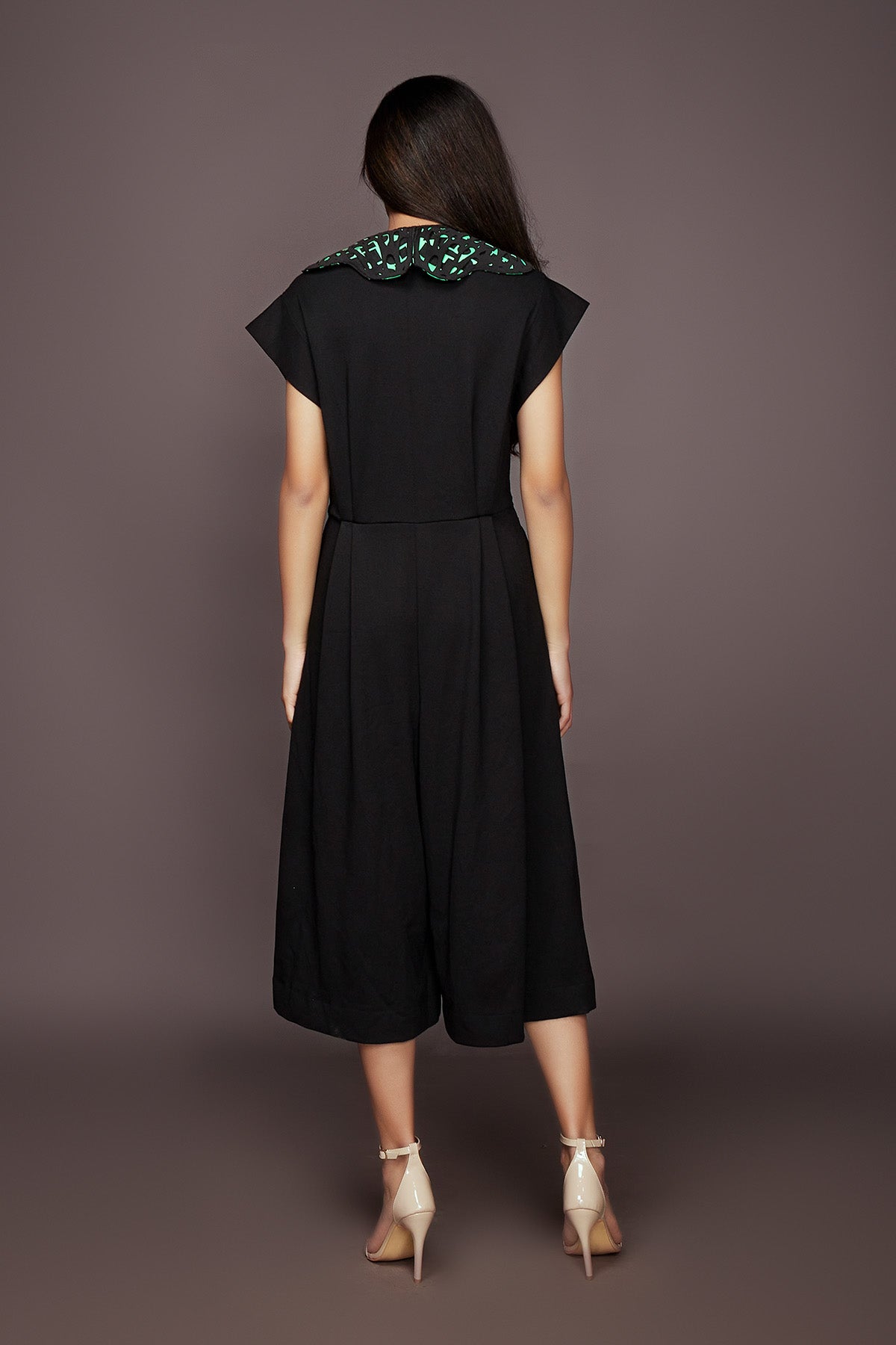 Black Jumpsuit With Detachable Collar