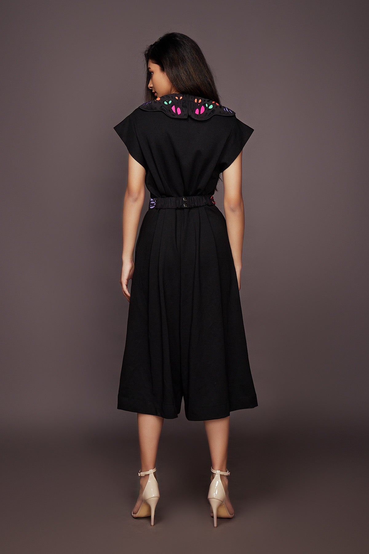 Black Jumpsuit With Detachable Collar