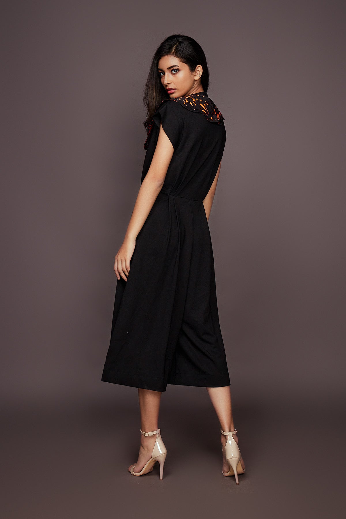 Black Jumpsuit With Detachable Collar