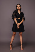 Load image into Gallery viewer, Black Cutout Dress With Cutwork
