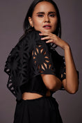 Load image into Gallery viewer, Black Cutout Dress With Cutwork
