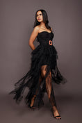 Load image into Gallery viewer, Black Corset And Ruffled Net Skirt
