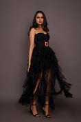 Load image into Gallery viewer, Black Corset And Ruffled Net Skirt
