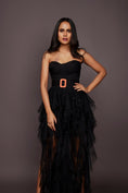 Load image into Gallery viewer, Black Corset And Ruffled Net Skirt
