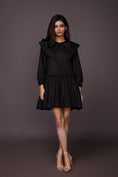 Load image into Gallery viewer, Black Dress With Detachable Collar
