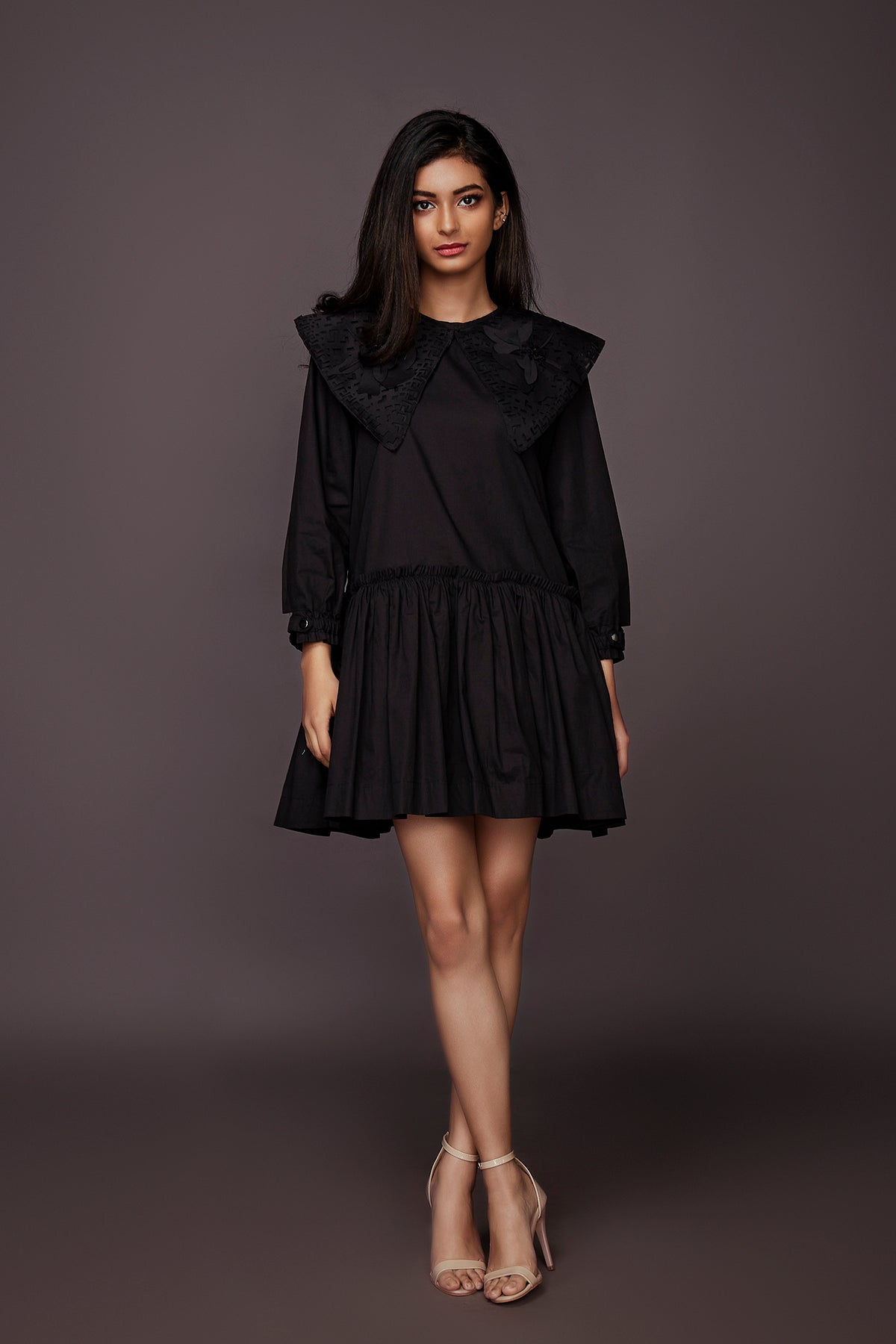 Black Dress With Detachable Collar