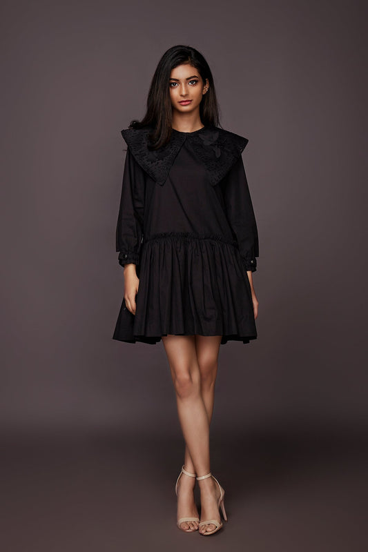 Black Dress With Detachable Collar
