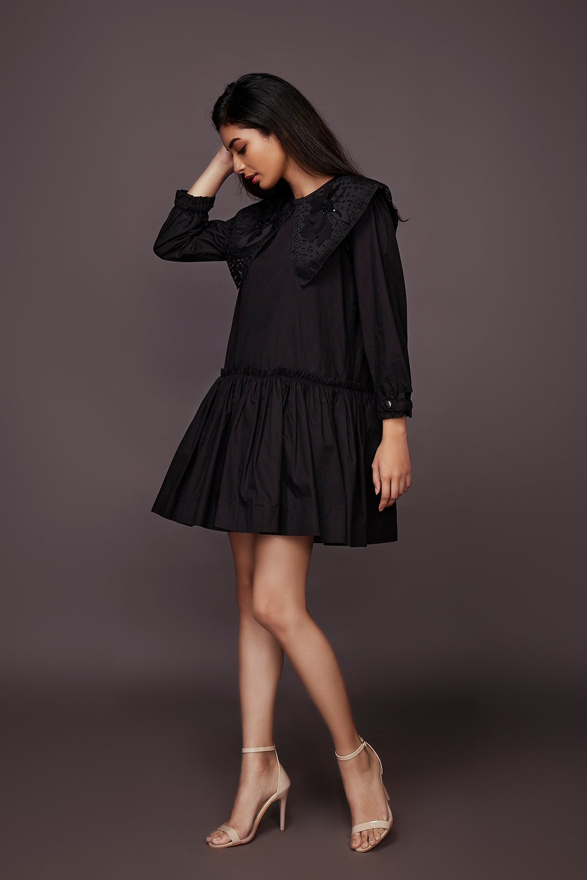 Black Dress With Detachable Collar