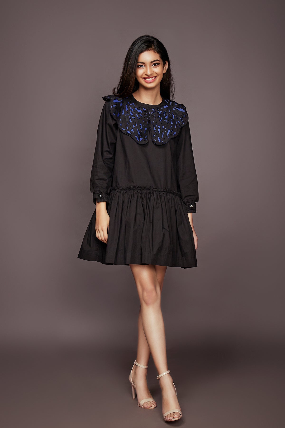 Black Dress With Detachable Collar