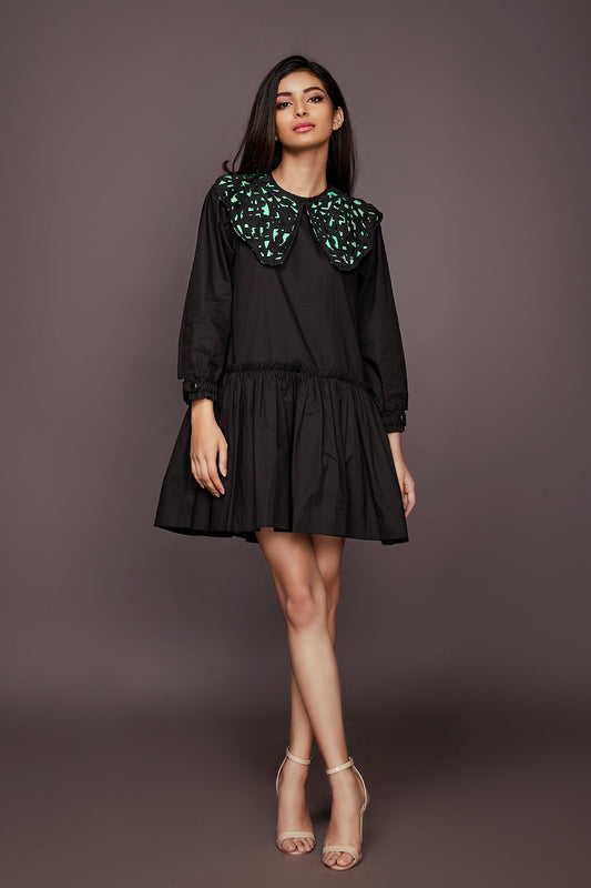 Black Dress With Detachable Collar