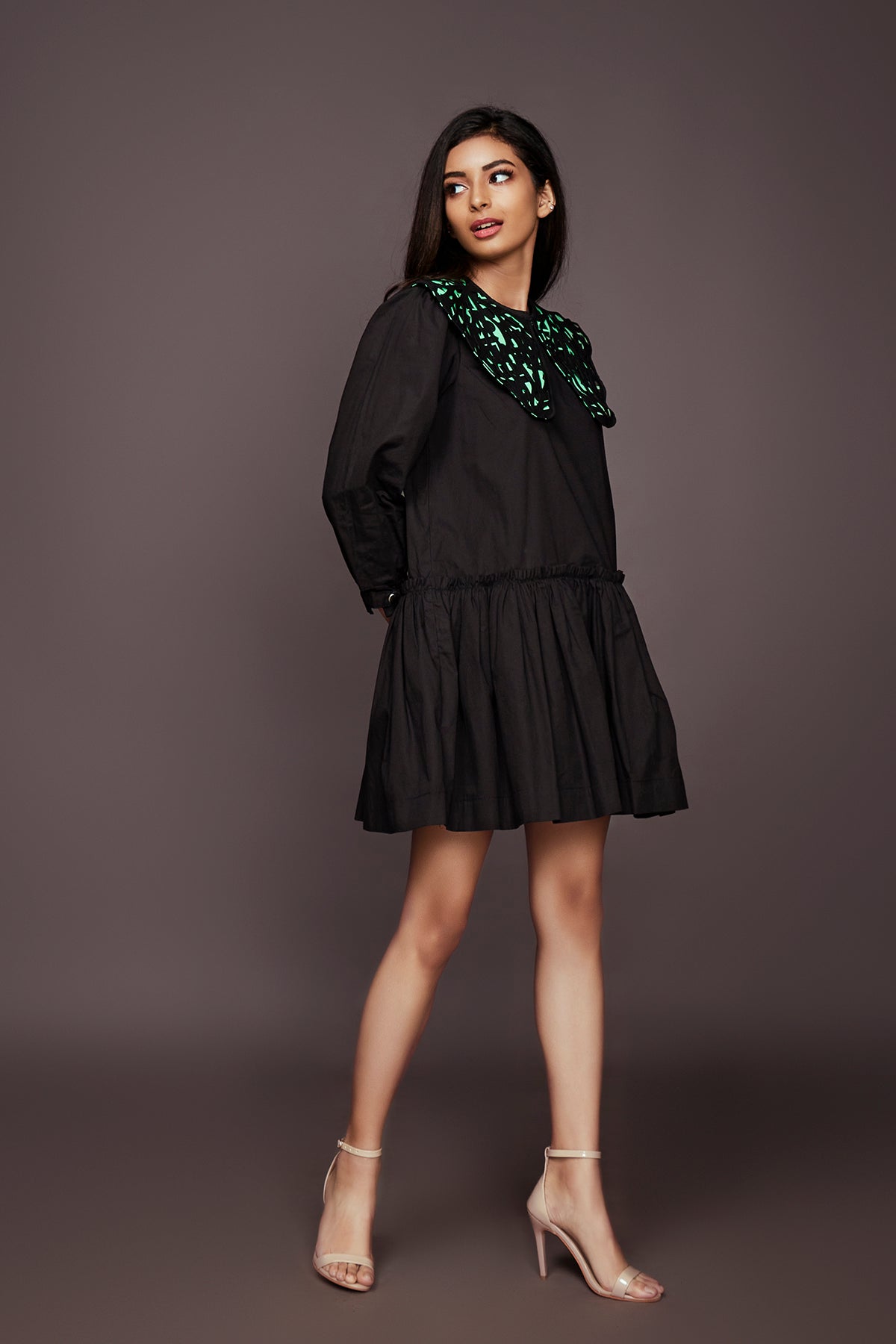 Black Dress With Detachable Collar
