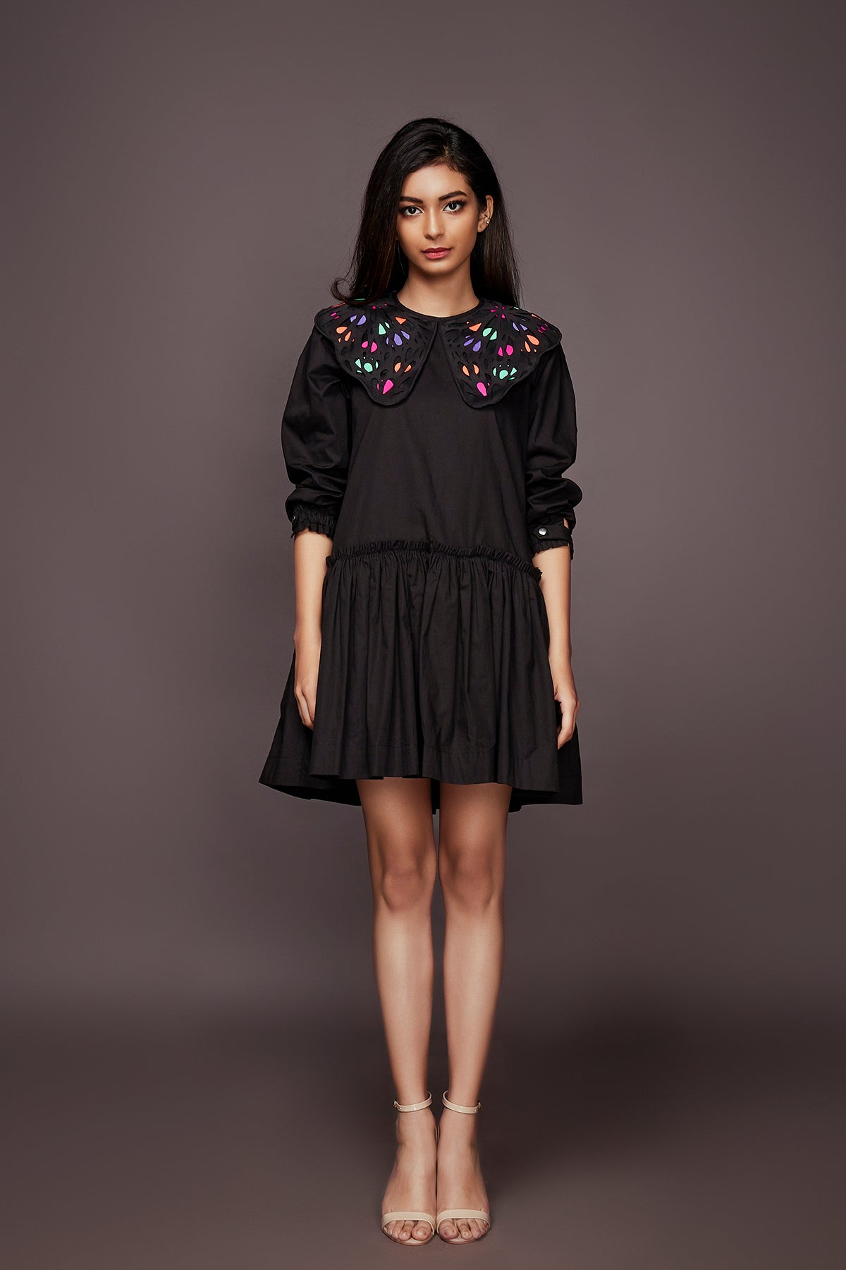Black Dress With Detachable Collar