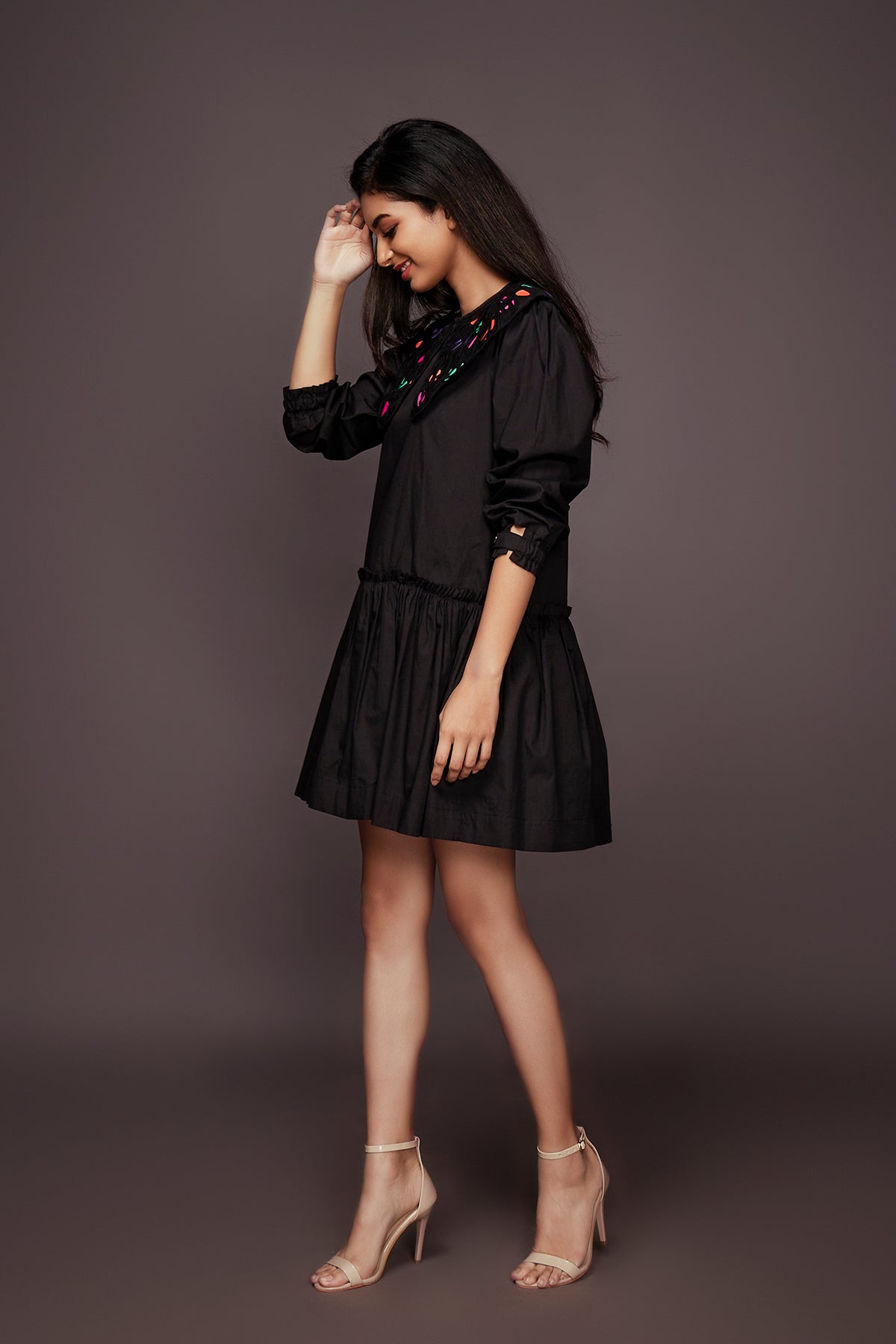 Black Dress With Detachable Collar