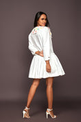 Load image into Gallery viewer, White Dress With Puff Sleeves And Frill Bottom
