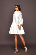 Load image into Gallery viewer, White Dress With Puff Sleeves And Frill Bottom
