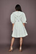 Load image into Gallery viewer, White Dress With Attached Collar And Belt
