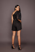 Load image into Gallery viewer, Black Playsuit With Cutwork Sleeves
