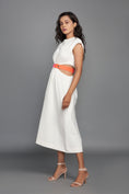 Load image into Gallery viewer, White Dress With Cut Outs And Adjustable Neon Side Straps
