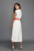 Load image into Gallery viewer, White Dress With Cut Outs And Adjustable Neon Side Straps
