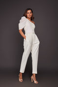 Load image into Gallery viewer, White One Shoulder Bodysuit With Straight Pants
