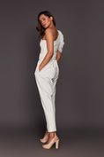 Load image into Gallery viewer, White One Shoulder Bodysuit With Straight Pants
