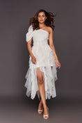 Load image into Gallery viewer, White Bodysuit With Sequin Ruffled Skirt
