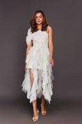 Load image into Gallery viewer, White Bodysuit With Sequin Ruffled Skirt
