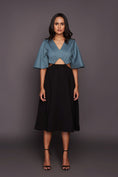 Load image into Gallery viewer, Black & Teal Midi Length Dress
