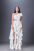 Load image into Gallery viewer, White Hand Embroidered One Shoulder Ruffle Dress
