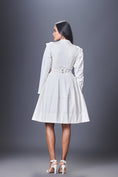 Load image into Gallery viewer, White Jacket Dress With Hand Embroidered Belt
