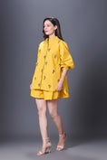 Load image into Gallery viewer, Yellow Hand Embroidered Shirt With Shorts Co-Ord Set
